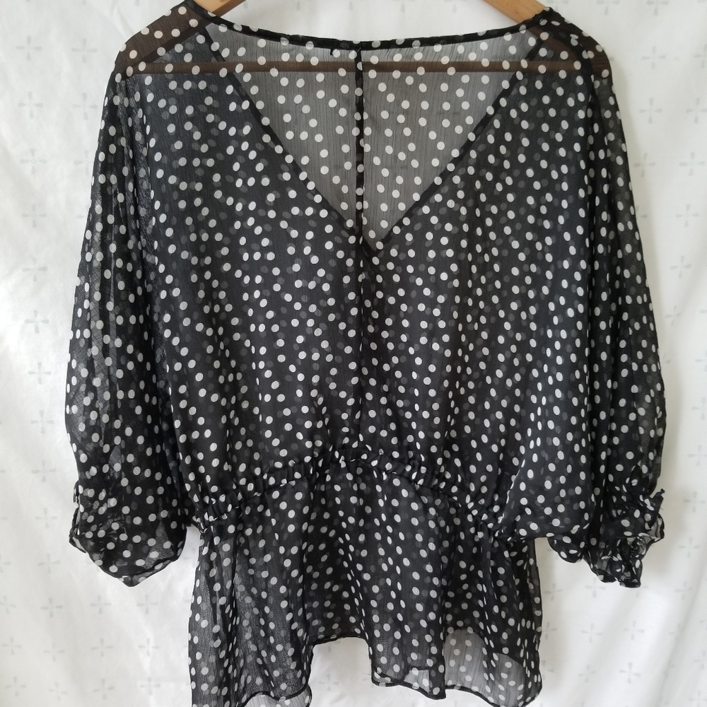 Sheer polka dot blouse